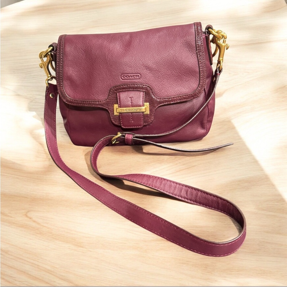 Coach Deep Burgundy Leather crossbody/shoulder Handbag 125206 - Picture 10 of 10